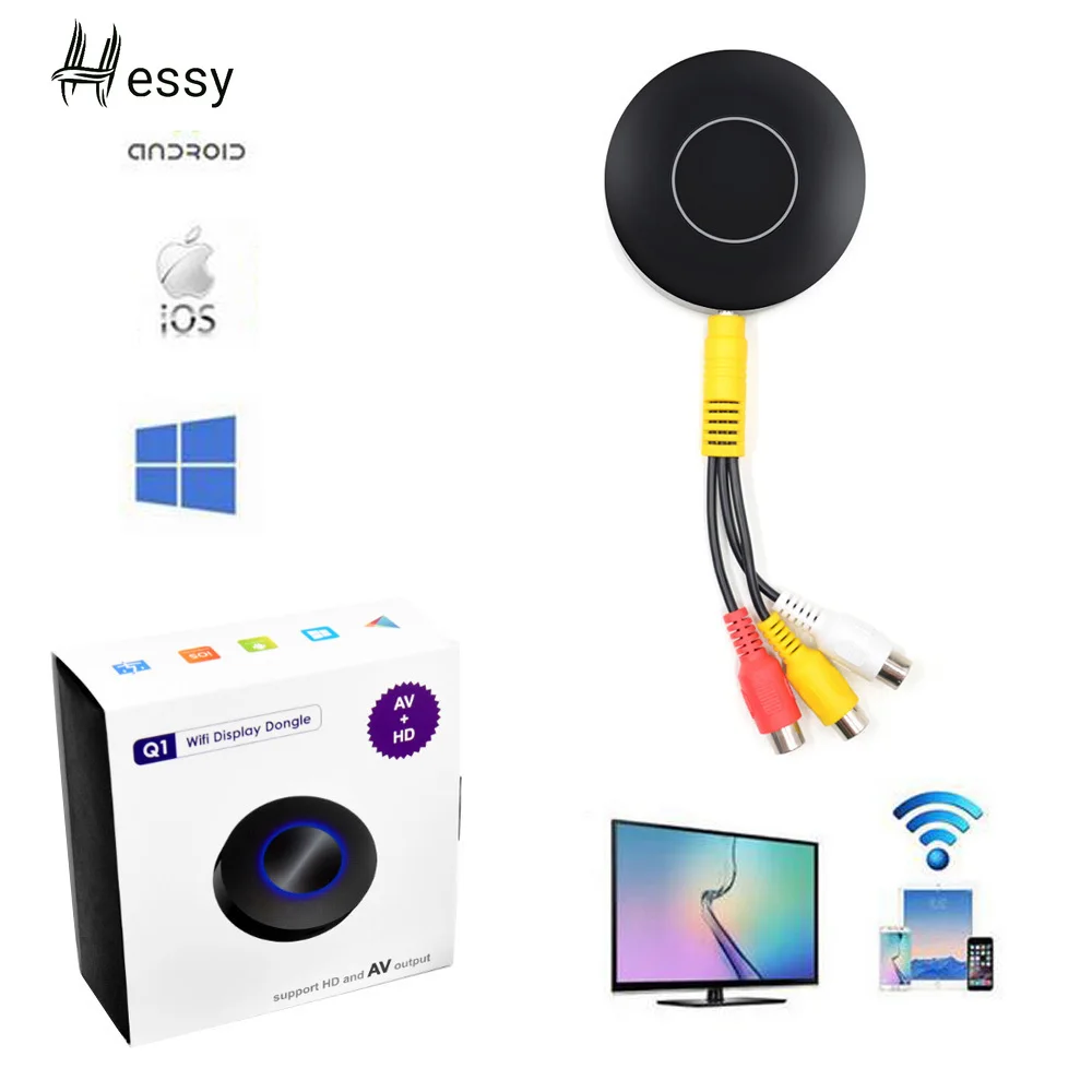Wifi экран зеркальный литой Дисплей для Android Miracast IOS Airplay AnyCast беспроводной HDMI AV RCA