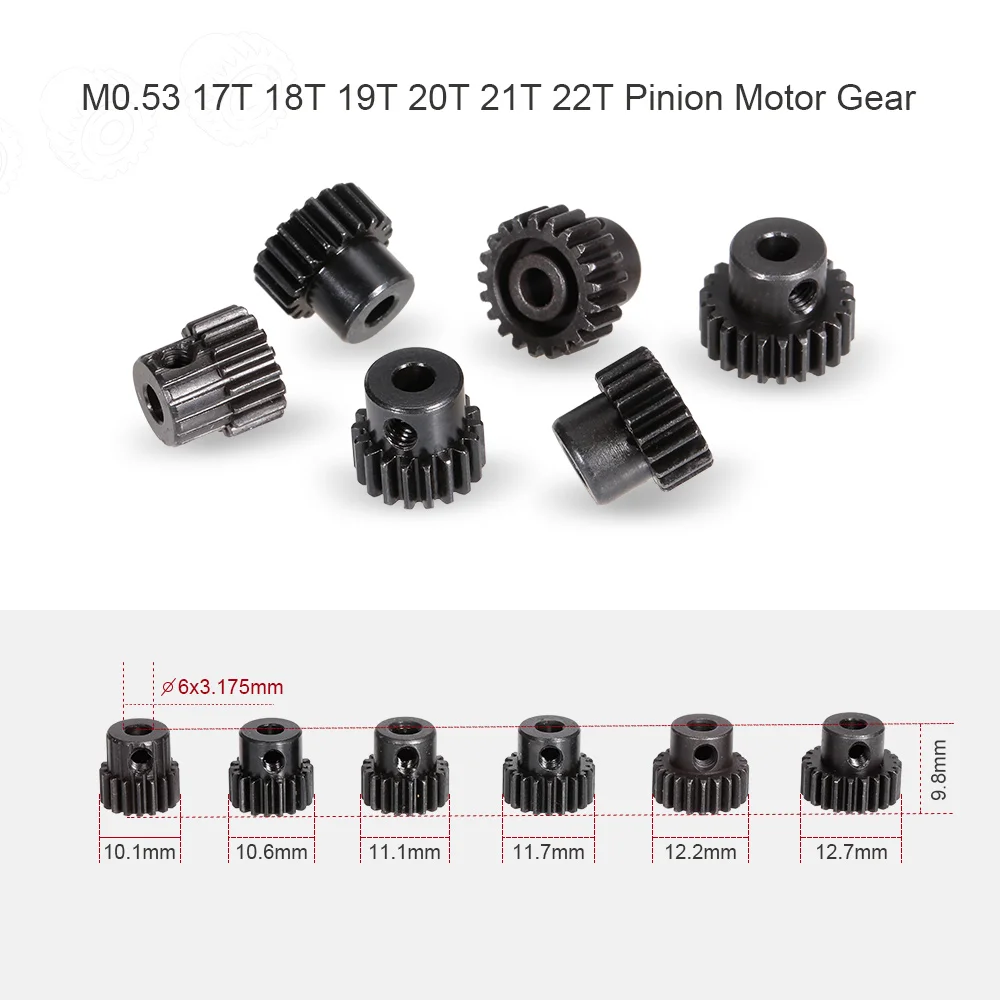 

ZD Racing M0.53 17T 18T 19T 20T 21T 22T Metal Pinion Motor Gear for 1/10 RC Car Off-Road Truck