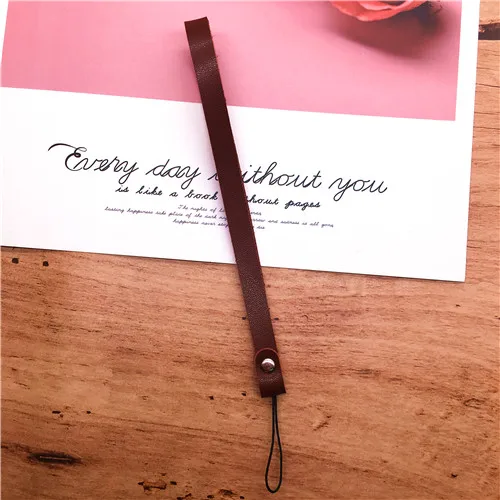 brown long 16cm Кожаный ремешок на запястье для телефона iPhone samsung Камера GoPro USB флеш-накопители КЛЮЧИ ID карты брелок - Цвет: brown long 16cm