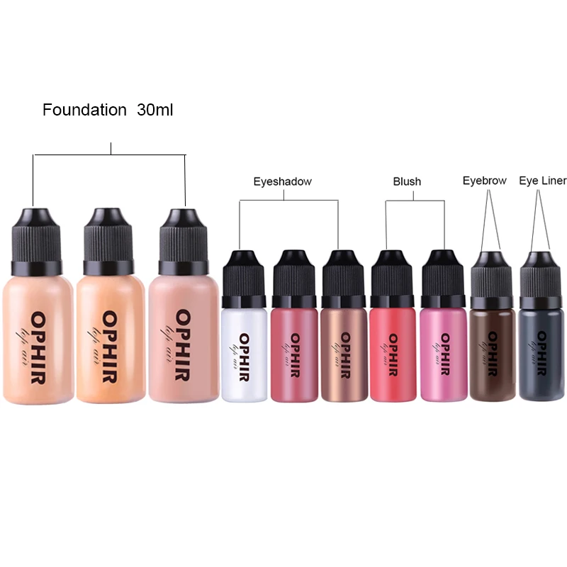 Набор для макияжа OPHIR Pro Airbrush система Kit с воздушным компрессором и консилером