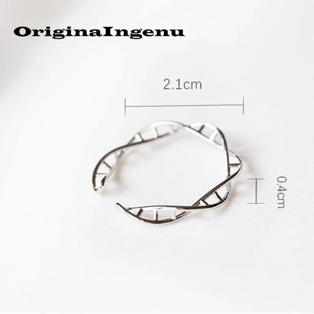 925 sterling silver Ювелирные изделия Haut Femme DNA 925 кольца минималистичный винтажный изысканный креативный подарок странные вещи Anillos Mujer кольца в стиле «Бохо» для женщин - Цвет основного камня: 925 sterling silver