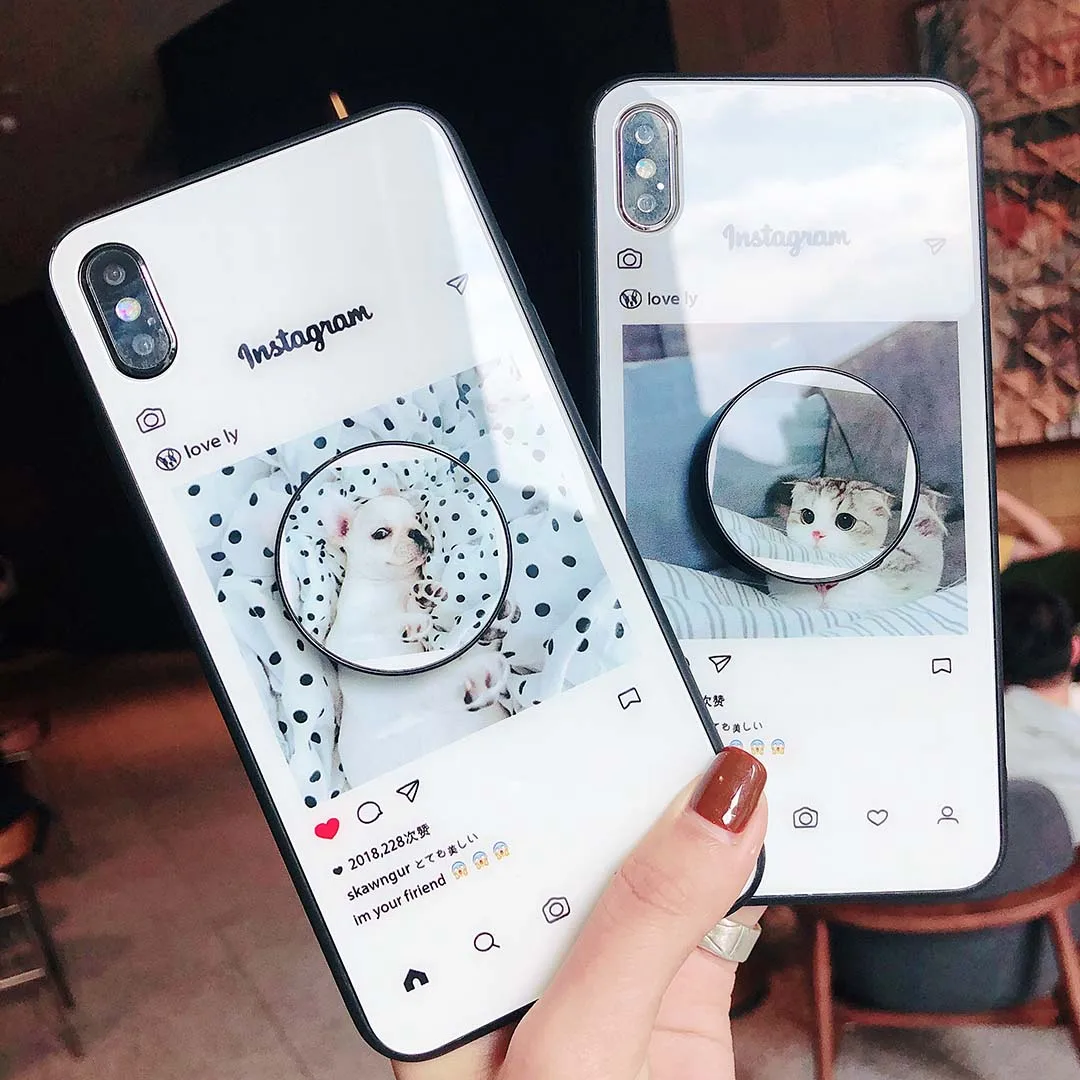 Симпатичные кошки и собаки чехол для телефона iphone 10 X XS MAX XR восхитительный Instagram