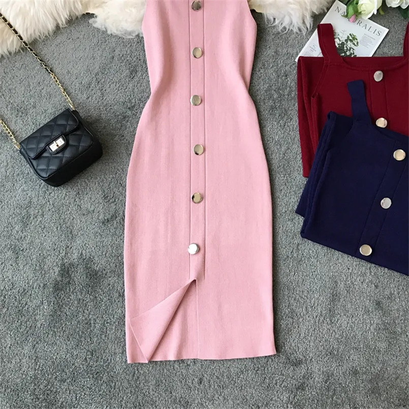 Тонкое летнее трикотажное платье миди на пуговицах для женщин vestido de festa Повседневные Вечерние облегающие Элегантные Вечерние Платья До Колена