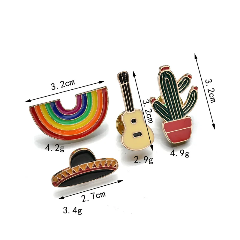 YIKOO гитара кактус Мексиканская брошь шляпа сумка Аксессуары для свитера кнопки - Фото №1