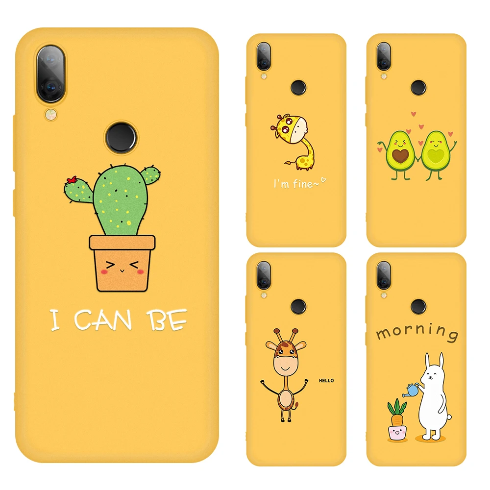 Желтый мультяшный чехол для Xiaomi Redmi 6A 6 Pro Mi A2 Lite 7 7A K20 Note 5 телефона с рисунком