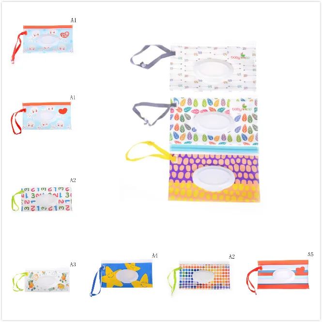 

Eco-friendly Wet Wipes Bag Clamshell Cosmetic Pouch Clutch and Clean Easy-carry Snap-strap Wipes Container Wipes Carrying Case