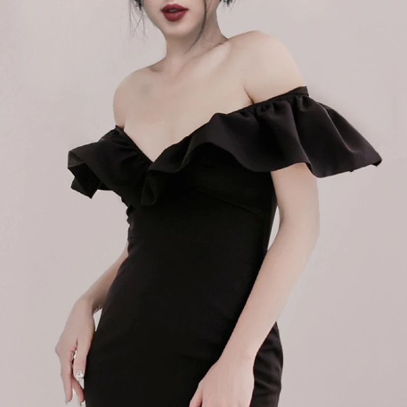 Женские облегающие платья INDRESSME однотонные вечерние до колена с открытыми