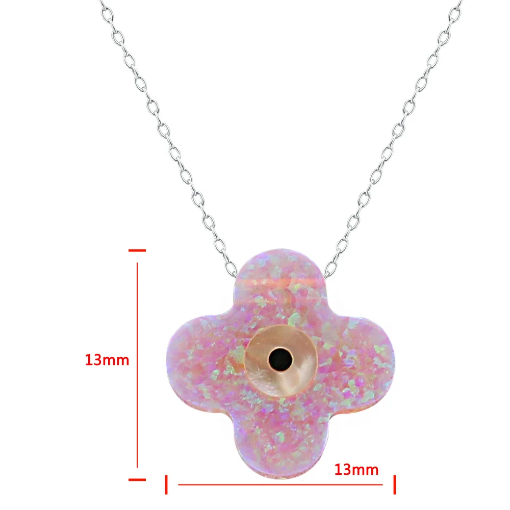 1 Pc 925 Sterling Silver Necklace Hot Summer Opal Stone Necklaces &amp Pendants Women Personal Collar Body Jewelry | Украшения и