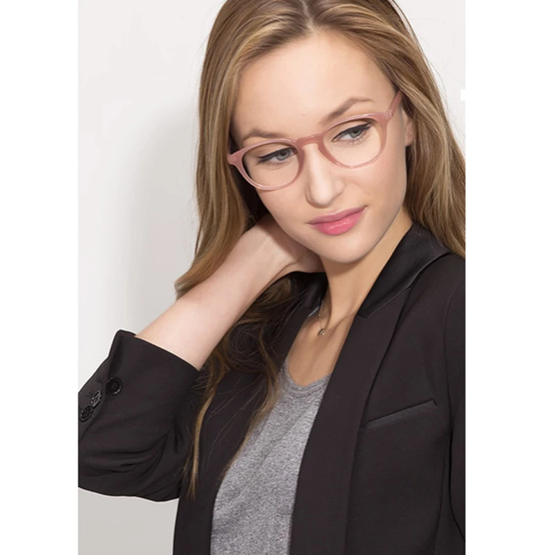 Розовая полупрозрачная оправа для очков из ацетата женщин овальная L2|eye glasses