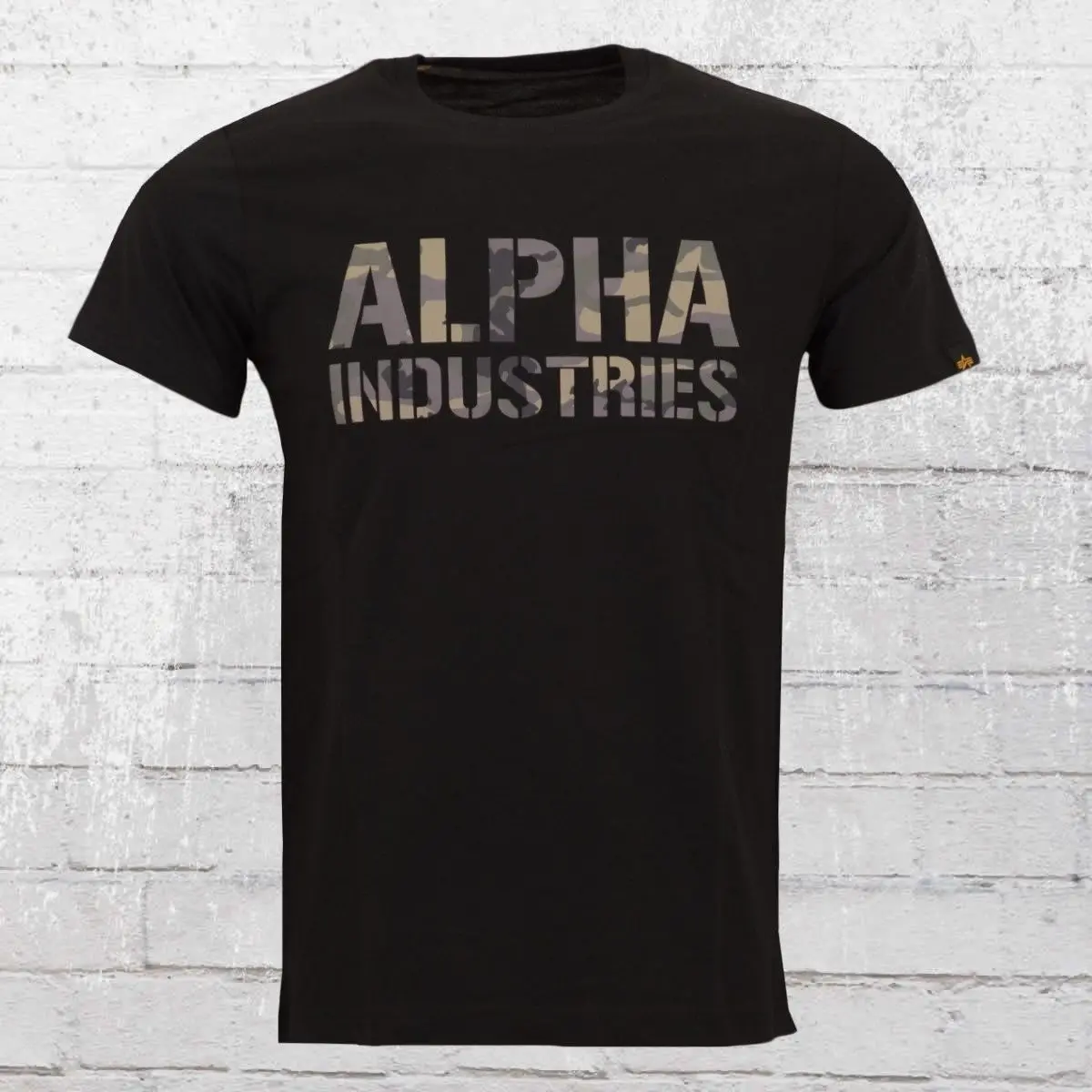 Alpha Industries камуфляжная Футболка с принтом Schwarz Футболка с принтом Harajuku короткий рукав для мужчин Топ хлопок