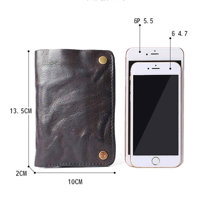 Оригинальный складной кожаный кошелек ручной работы для мужчин вертикальные