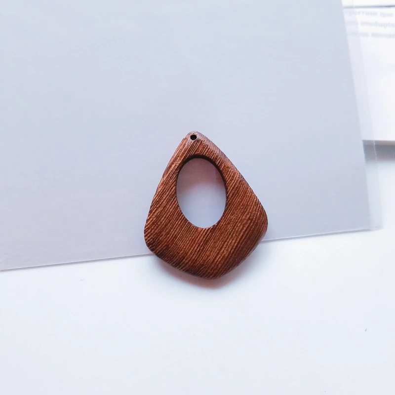 Diy ювелирные аксессуары из натурального дерева Геометрическая текстура ретро коричневый каплевидный круглый треугольник ручной работы серьги подвески