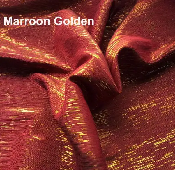 Marroon Golden 45 см* 138 см металлические мигающие трикотажные поли хлопчатобумажные ткани шантунг шелковое свадебное платье cheongsam сумка занавес материал - Цвет: Marroon Golden