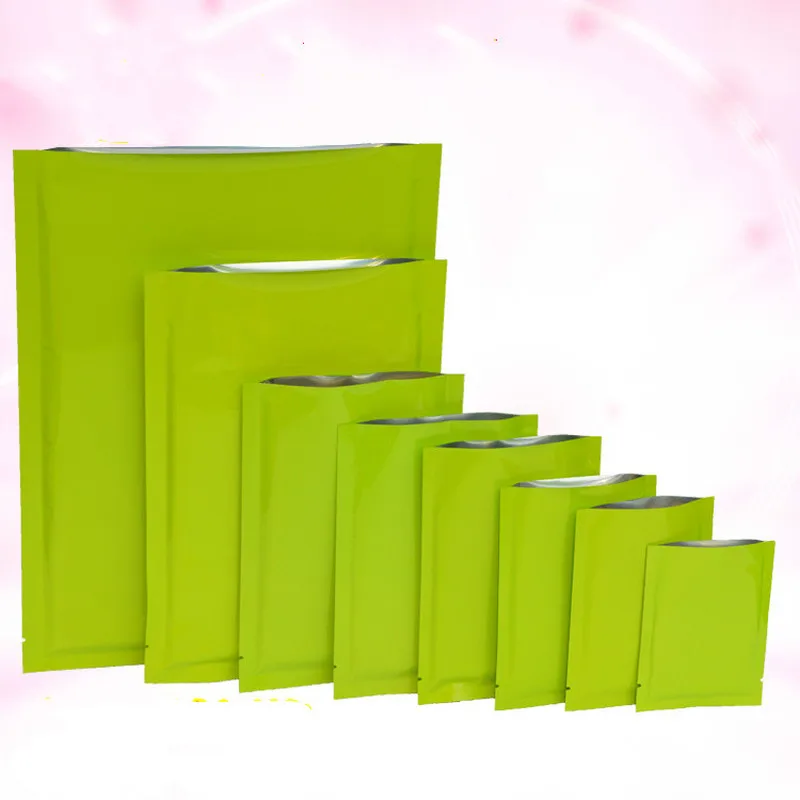 

Ferimo 100pcs Varies size Packaging Storage Bags Heat Seal Open Top Bag Colors Aluminum Foil Food Candy Pouch Wholesale