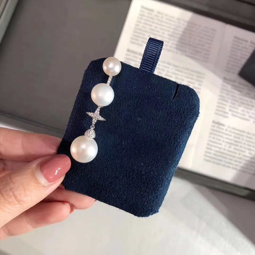

UMGODLY Luxury Brand 1PC Shell Pearl Stud Earring Zirconia Stones Women Holiday Simplicity DIY Star Fashion Party Jewelry