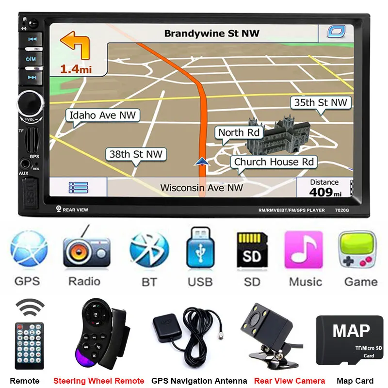 C-Player MAP Camera 2Din gps камера заднего вида Центральная Multimidia 2 Din 7 ''Bluetooth MP5 MP3 музыкальный видео плеер Мультимедиа Радио авторадио Зеркало Ссылка - Цвет: C-Player MAP Camera