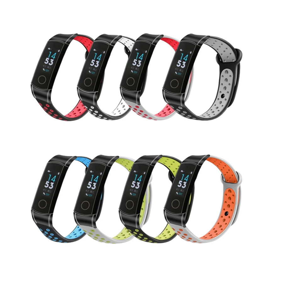 Ремешок для Honor Band 4 металлический разъем силиконовый браслет из нержавеющей