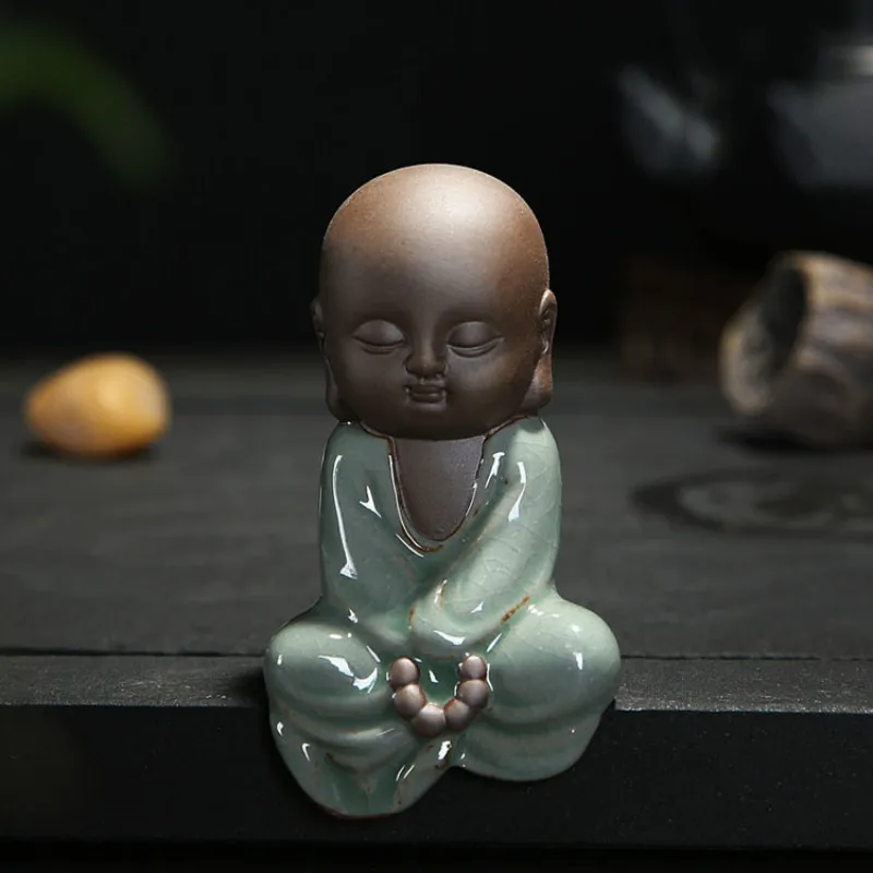 Высокое качество статуи Будды чай ПЭТ керамика прекрасный монах песок домашнее