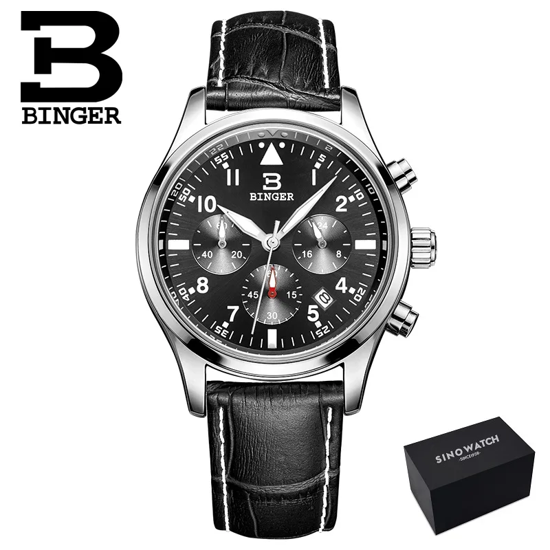 12LBB PLUS-Original Швейцарские BINGER мужские часы люксовый бренд Кварцевые водонепроницаемые полностью из нержавеющей стали хронограф секундомер наручные часы B9202-2 - Цвет: 12LBB PLUS-Original