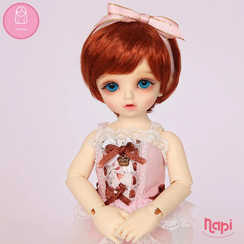 Парик для куклы BJD 1/6 короткий прямой 6 дюйма NAPI Karou shinee милый температурный