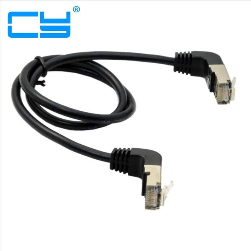 Двойной локоть под углом 90 градусов 8P8C FTP STP UTP 5e Lan Ethernet сетевой патч-корд кабель 50