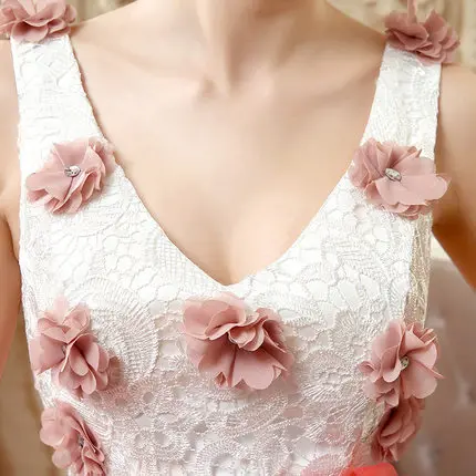 В наличии Дешевые Quinceanera платья Vestidos De 15 Anos Жемчуг Тюль 3D Цветы Румяна Розовый