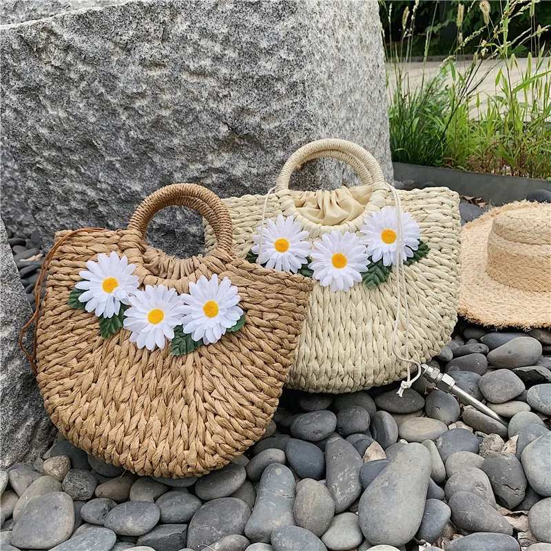 2019 летняя плетеная Сумка из ротанга ручной работы тканые соломенные сумки для