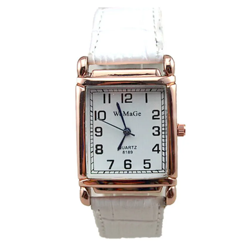 Женские кварцевые часы на кожаном ремешке с квадратным циферблатом | Наручные