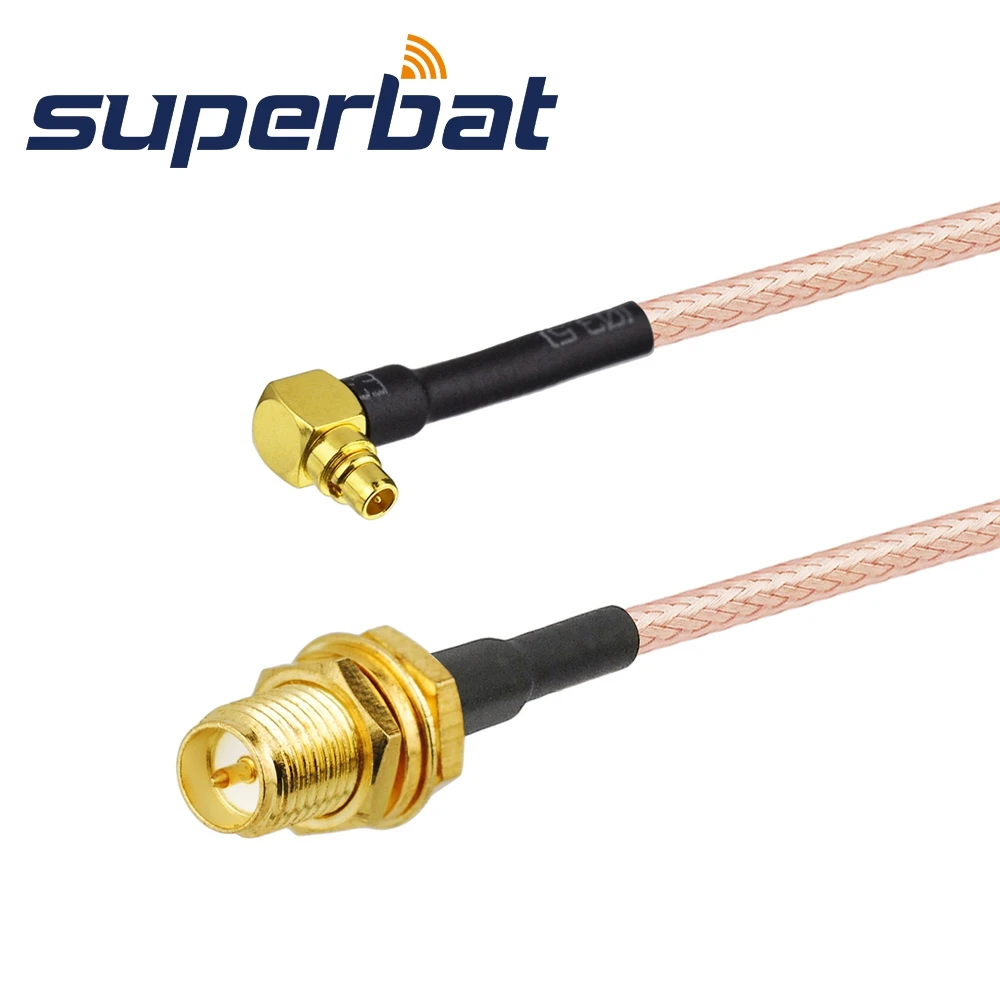 Superbat RP SMA Jack (штыревой разъем) к MMCX штекер правый угол Pigtail кабель RG316 1 м|Кабели