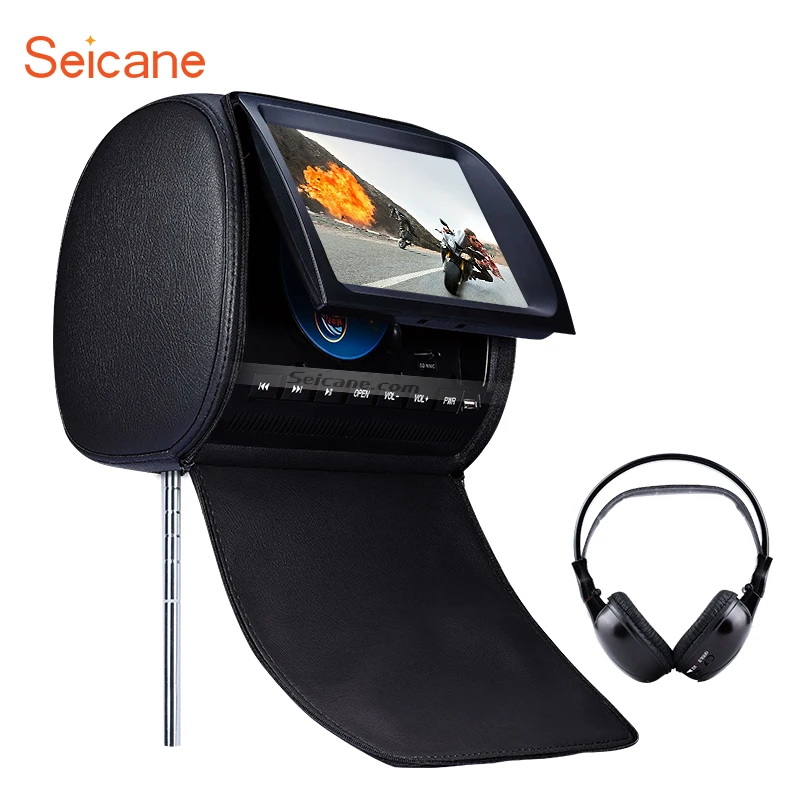 Seicane популярный высококачественный подголовник DVD плеер 9 дюймов 800*480 с FM играми и