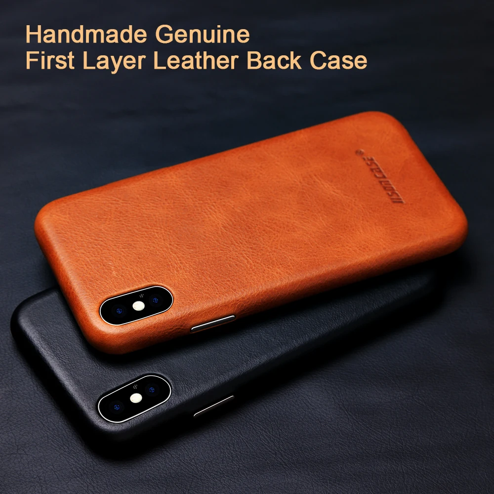 Jisoncase, кожаный чехол для iPhone X, чехол из натуральной кожи, роскошный тонкий противоударный чехол для iPhone X, Капа, купить один, получить два