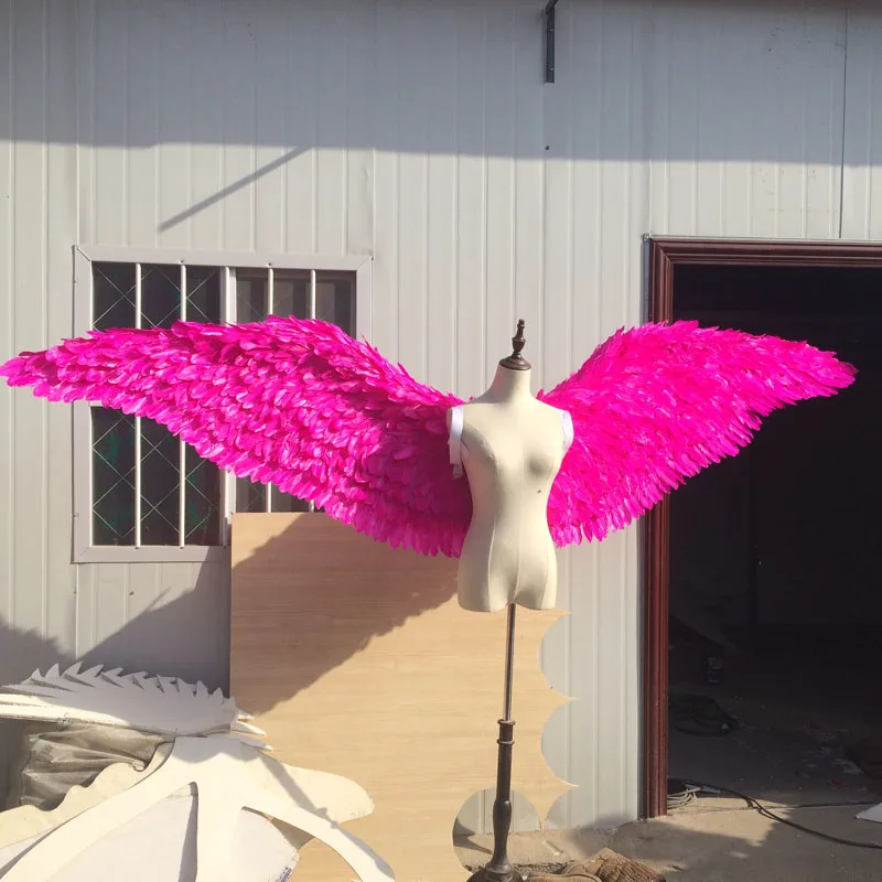EMS free shipping Large size white angel feather wings beautiful rose red fairy stage performance supplies | Дом и сад