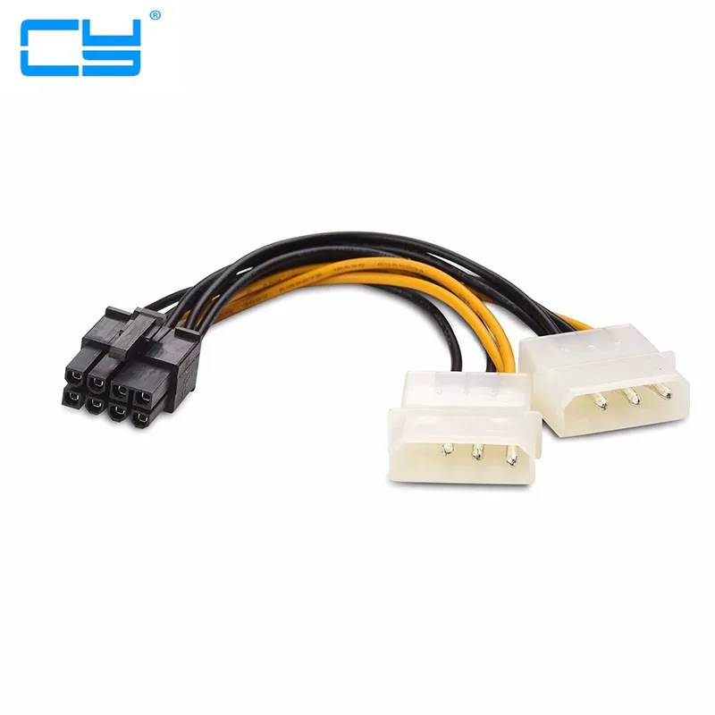 Кабель преобразователя питания Molex на 8-контактный PCI Express видеокарта 6 дюймов 2 шт.