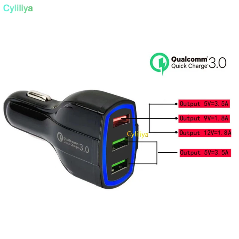 80 шт. автомобильное зарядное устройство с 3 USB портами 12 В 1 А|Зарядные устройства