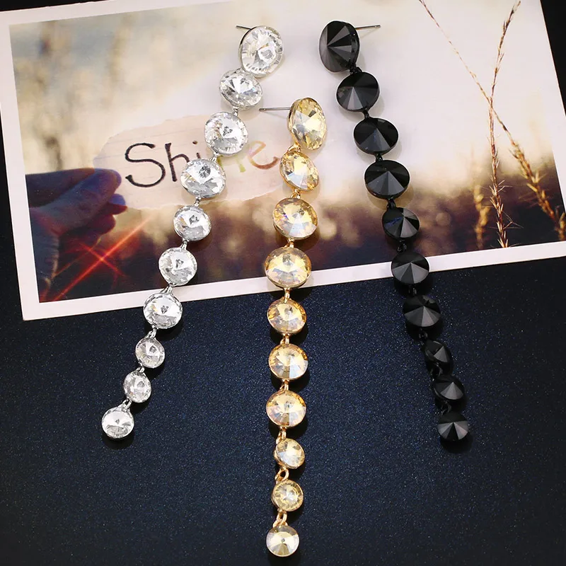 Серебряные длинные серьги OCESRIO для женщин женские вечерние ювелирные изделия