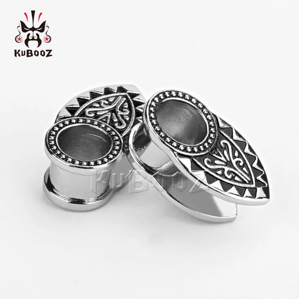 KUBOOZ Беруши Тоннели калибры для пирсинга модные расширители растяжки серьги из нержавеющей стали ювелирные изделия для женщин мужчин 6 мм 8 мм 10 мм