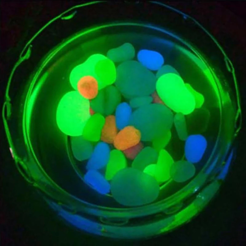 10Pcs Luminous Glowing Artificial Pebbles Stone Glow In The Dark Aquarium Fish Tank Bonsai Garden Decor Home Ornament | Дом и сад