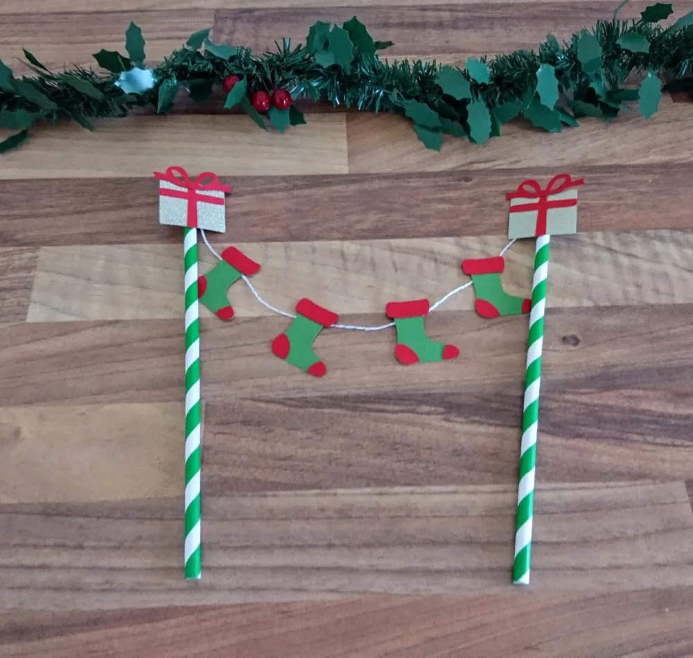 Christmas Stocking cake topper Cake Topper Bunting | Дом и сад