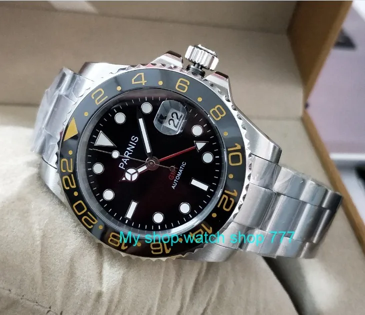 Светящиеся Мужские часы с черной керамической рамкой 40 мм|bezel ceramic|bezel gmtbezel watch |