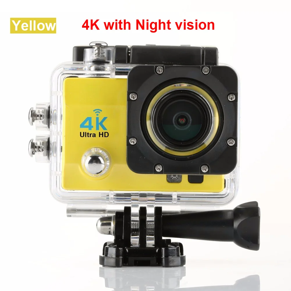 4k-yellow Qriginal hero Экшн-камера 4 K/30FPS Ultra HD wifi 1080 P/60fps 170 объектив для дайвинга водонепроницаемый 30M go DV Шлем Спортивная камера pro 4/7 - Цвет: 4k-yellow
