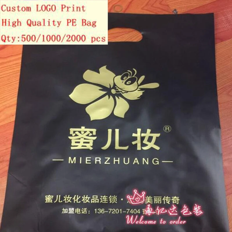 

1000pcs custom T-shirt plastic shopping bag printing manufacturer in china 35*45cm