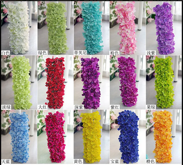 

Free Shipping by EMS wedding silk flower hydrangea floral arrangement Roman arches Hanabusa T station kiosk wedding flower row