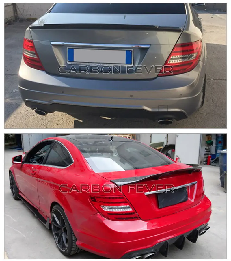 W204 карбоновый спойлер заднего багажника, крыла для Mercedes C Class W204 купе 2007-2011