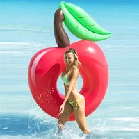 120cm giant inflatable cherry swimming ring for adult children cute swimming circle raft holiday water party toys boia piscina