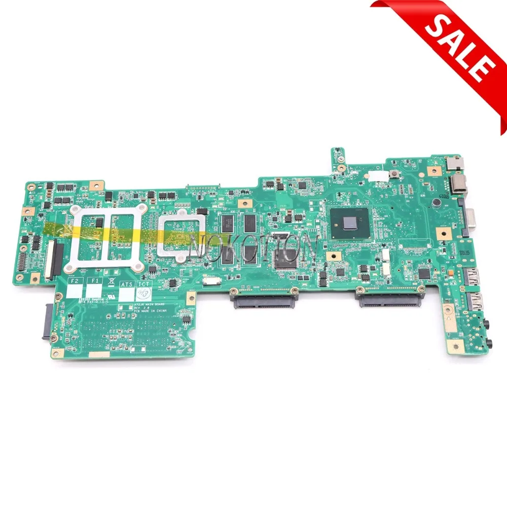 Материнская плата для ноутбука Asus K72JR K72JK K72JU K72JT материнская HM55 DDR3 HD5470 1 ГБ