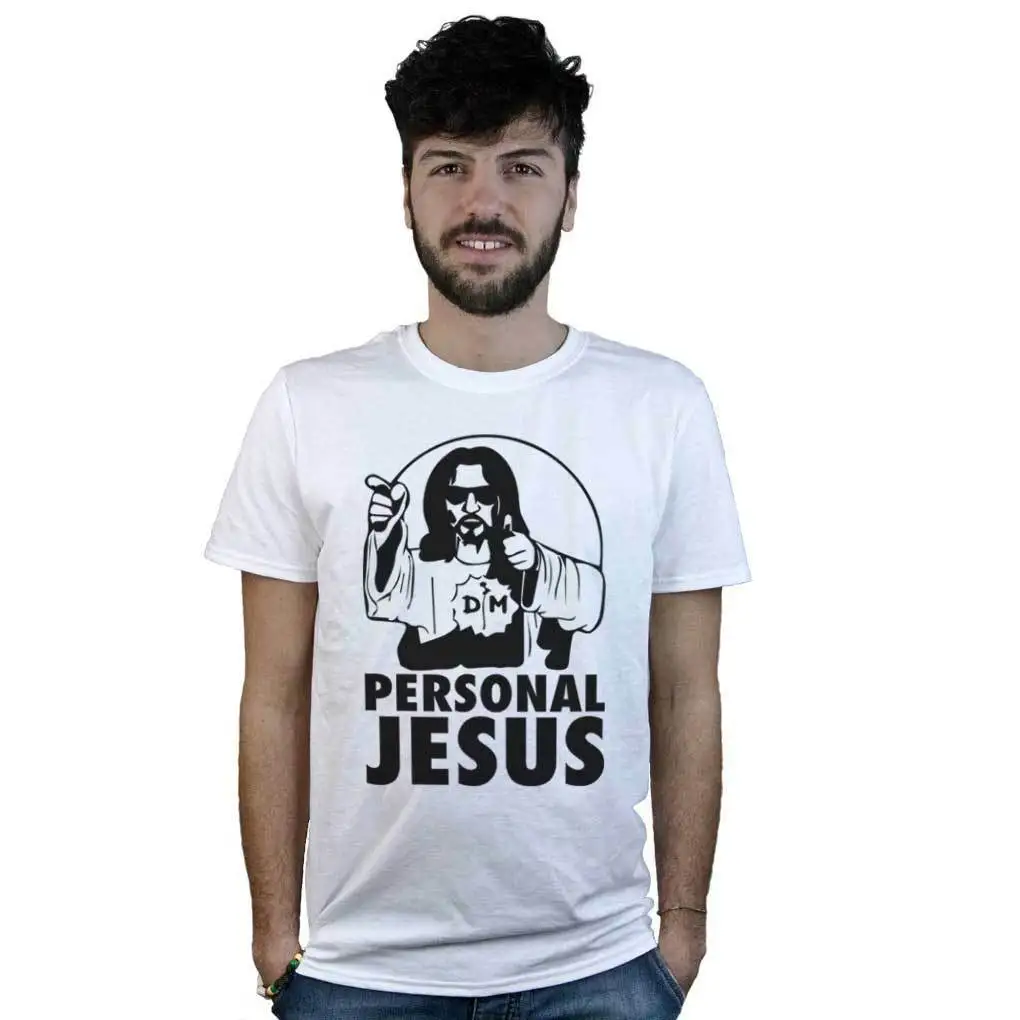 Футболка Personal Jesus Musica Synth Pop maglietta bianca scritta divertente Летняя мужская модная футболка