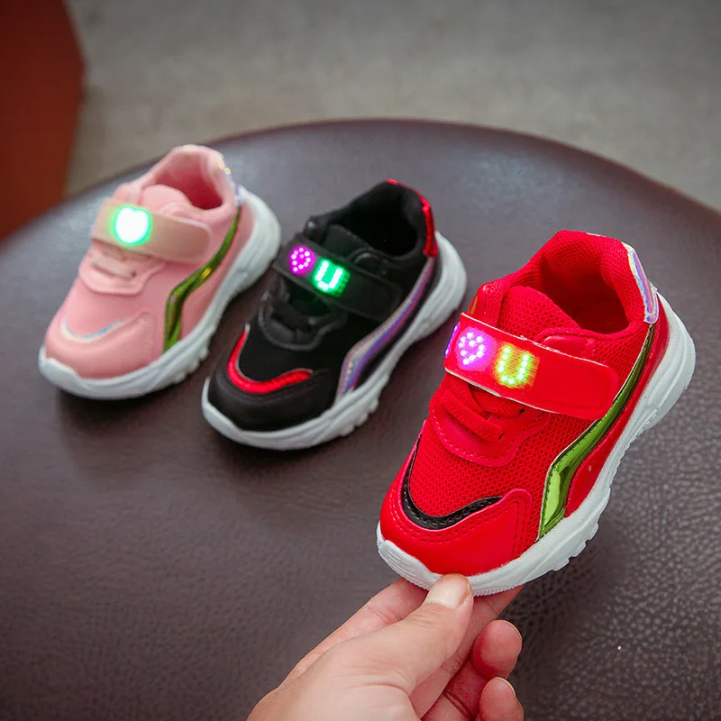 Girl's Boy's Shoes Children Kids Spring Autumn Sport Lighted Casual Cute Fashion Sneakers Footwear for Teenager | Детская одежда