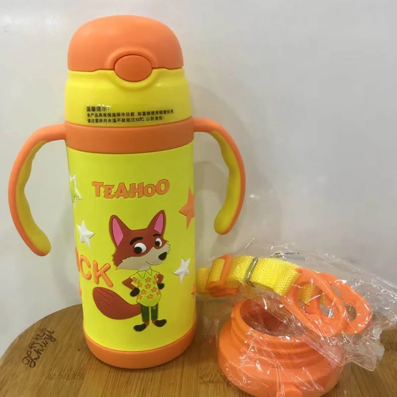 3D мультяшный термос Детская Термокружка мягкая силиконовая соломенная