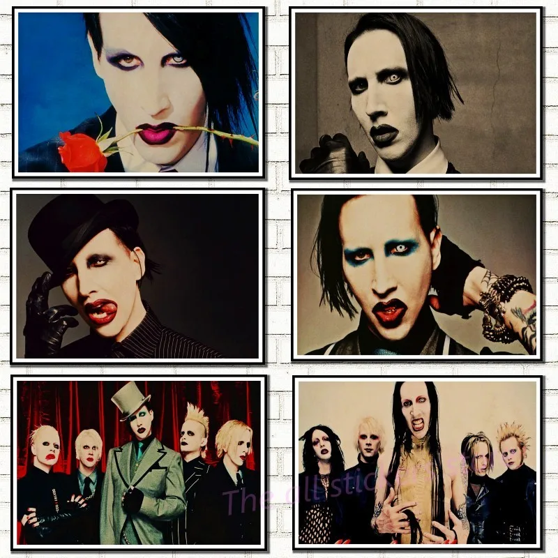 Marilyn Manson винтажный театральный плакат крафт-бумага декоративная живопись