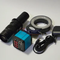 fyscope hd 14mp hdmi 720p usb digital industry video inspection microscope camera 180x c mount zoom lens144 pcs led light